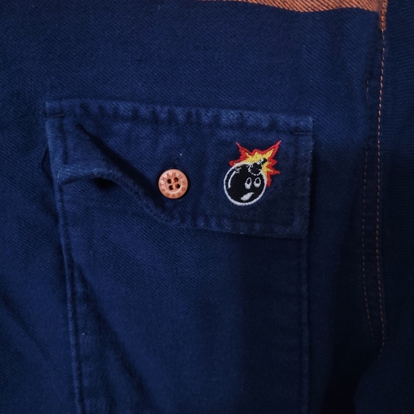 The Hundreds Long Sleeve Botton Up Shirt Blue Size XL - Picture 10 of 10